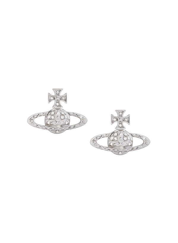 Mayfair Bas Relief Orb Stud Earrings Silver - 4