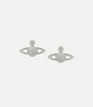 Mini Bas Relief Orb Stud Earrings Silver - 1