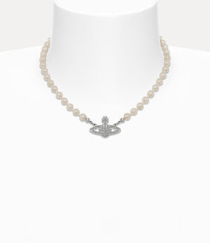 Mini Bas Relief Pearl Choker Silver - 1