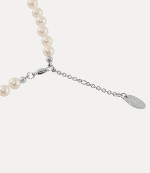 Mini Bas Relief Pearl Choker Silver - 3