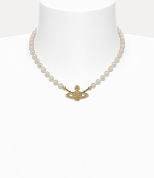 Mini Bas Relief Pearl Choker Gold - 4