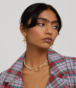 Mini Bas Relief Pearl Choker Gold - 6