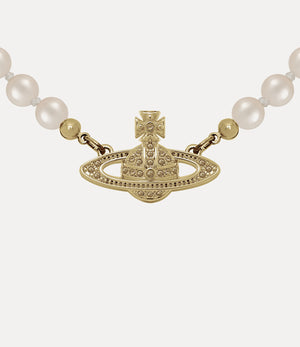 Mini Bas Relief Pearl Choker Gold - 7