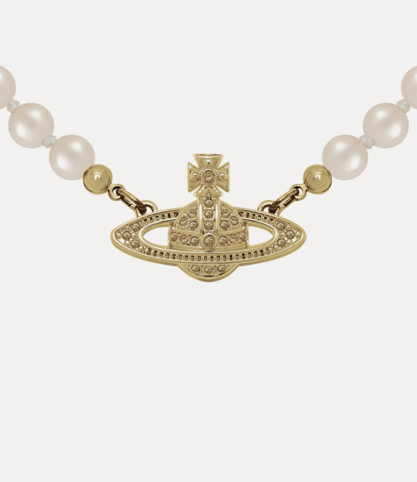 Mini Bas Relief Pearl Choker Gold - 7