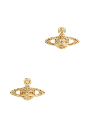 Mini Bas Relief Orb Stud Earrings Gold - 3