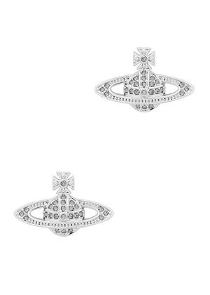 Mini Bas Relief Orb Stud Earrings Silver - 4