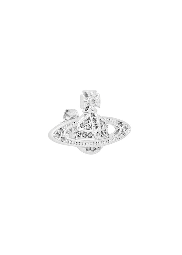 Mini Bas Relief Orb Stud Earrings Silver - 6