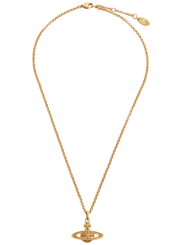 Mini Bas Relief Pendant Necklace Gold - 4